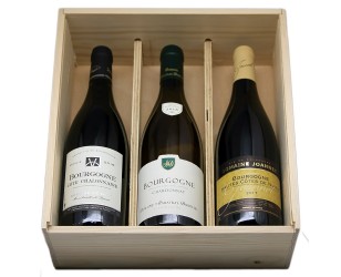 Coffret Vin en bois Noël - Assortiment 6 vins Bourgogne pour Noël