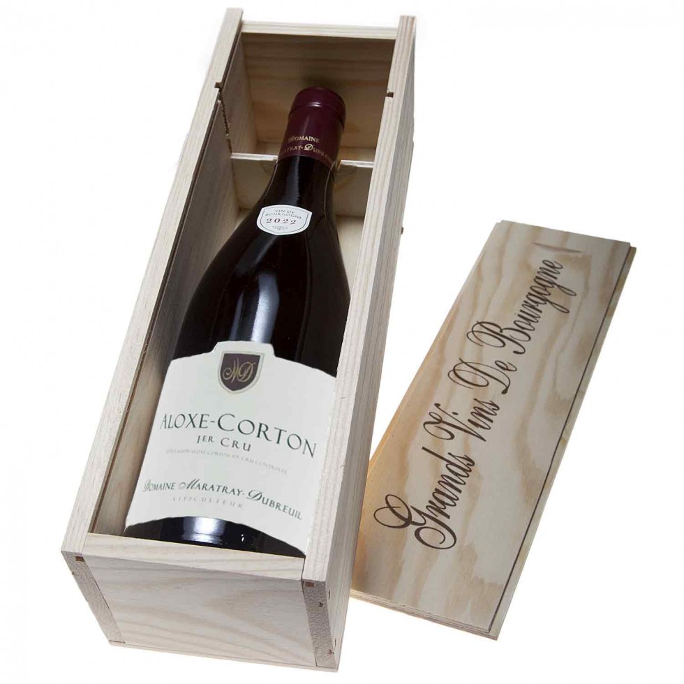 Caja de madera de vino de Borgoña