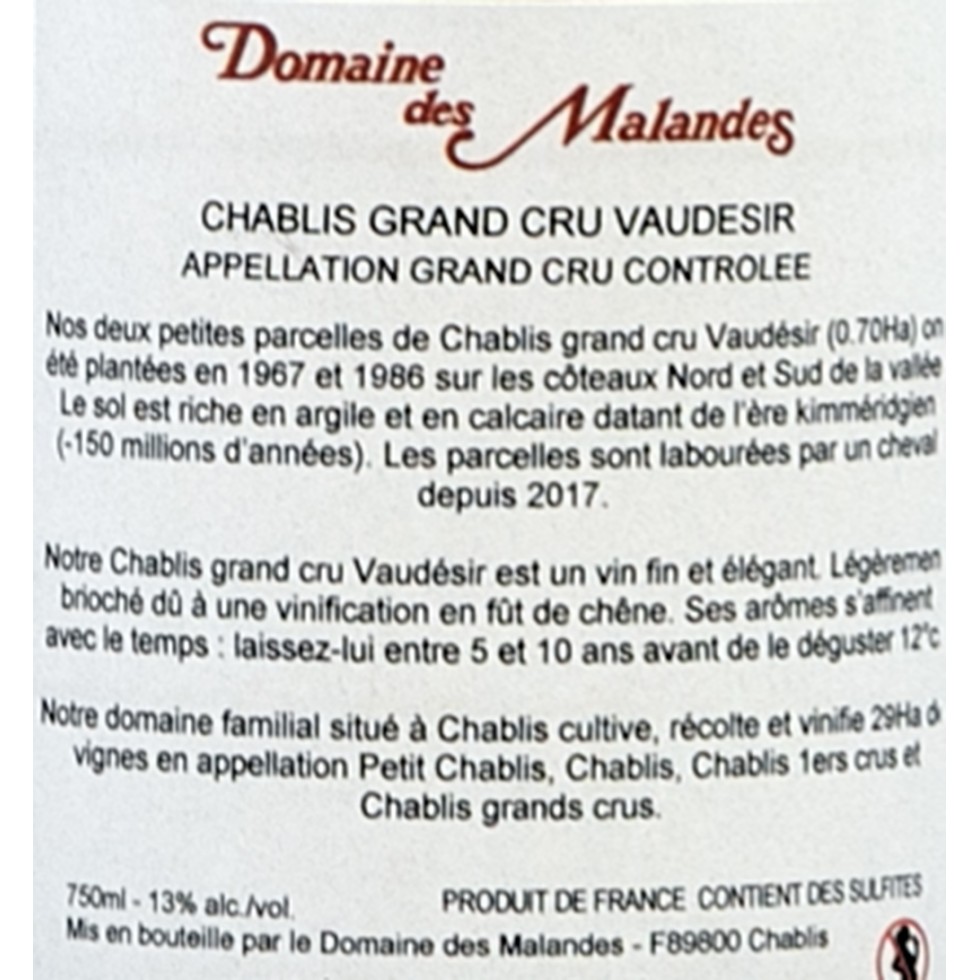 etiquette chablis grand cru